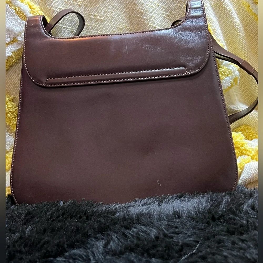 🌟FINAL🌟 1980s Vintage Ferragamo Heavy Brown Leather Shoulder Bag. - Picture 6 of 14